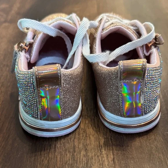 Kids' Skechers Shoutouts Glitter Queen Sparkly Gold Kids Sneakers - Picture 3 of 8